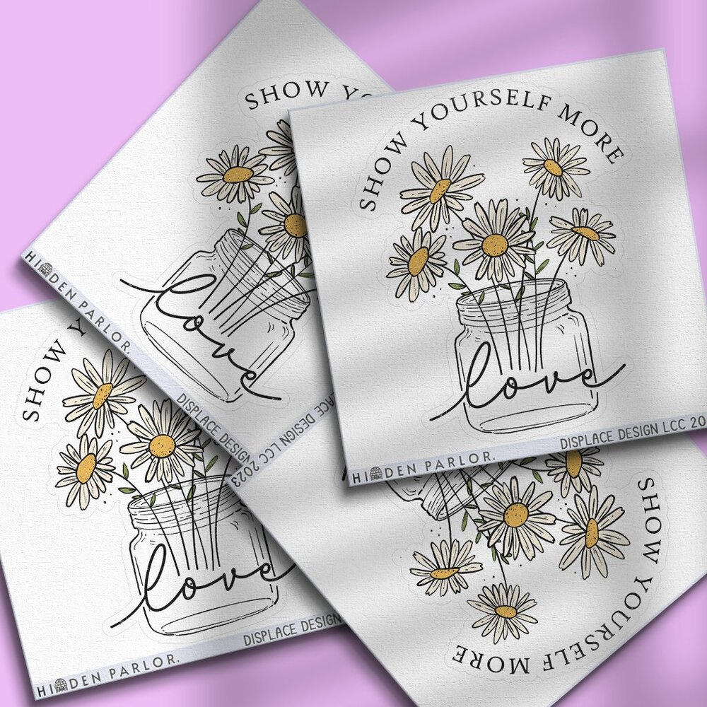3pc - "Show Yourself More Love" Sticker Pack – Water Bottle, Tumbler, Laptop